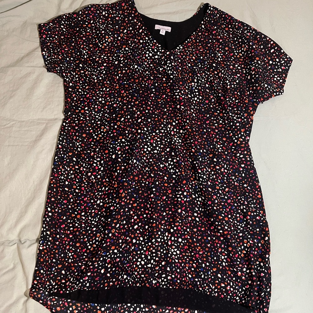 Allison Joy Black dress with Multicolor Dots
